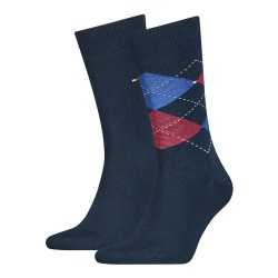 чорапи,мъжки,чорапи,tommy,hilfiger,check,classic,socks,2,pairs,tommy,original,(blue)