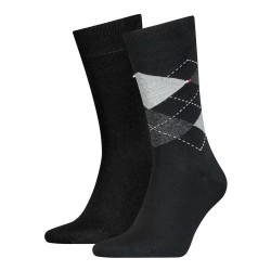 чорапи,мъжки,чорапи,tommy,hilfiger,check,classic,socks,2,pairs,black