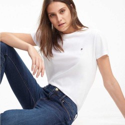 тениска,дамски,тениски,tommy,hilfiger,heritage,crew,neck,short,sleeve,t,shirt,white