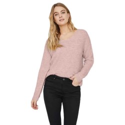 блуза,дамски,пуловери,дамски,плетени,дрехи,vero,moda,crew,lefile,v,neck,sweater,pink,(sepia,rose,detail,melange)