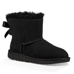 Обувки Ugg Mini Bailey Bow II boots - Black (Black) обувки,дамски,боти,мъжки,боти,ugg,mini,bailey,bow,ii,boots,black,(black)