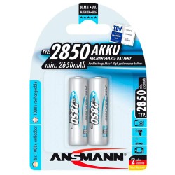 батерии,ansmann,1x2,nimh,2850,mignon,2650mah,aa,rechargeable,battery,silver