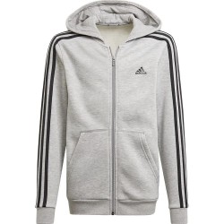 Яке Adidas Essentials 3 Stripes tracksuit jacket - Grey (Medium Grey Heather / Black) яке,детски,анцузи,adidas,essentials,3,stripes,tracksuit,jacket,grey,(medium,grey,heather,black)