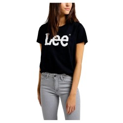 тениска,дамски,тениски,lee,logo,short,sleeve,t,shirt,black,(black)