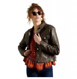 дамско,яке,дамски,якета,и,палта,superdry,leather,stateside,trucker,jacket,brown