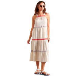 дамска,рокля,дамски,поли,и,рокли,superdry,sleeveless,embroidered,dress,beige