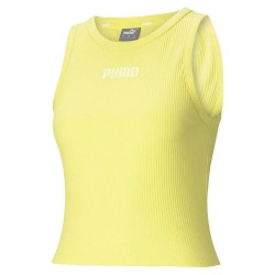 тениска,дамски,тениски,puma,modern,basics,ribbed,sleeveless,t,shirt,yellow,(celandine)