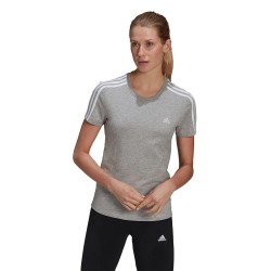 тениска,дамски,тениски,adidas,essentials,slim,3,stripes,short,sleeve,t,shirt,medium,grey,heather,white,(grey)