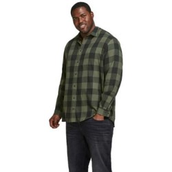 риза,с,дълъг,ръкав,мъжки,ризи,jack,&,jones,gingham,twill,long,sleeve,shirt,dusty,olive,(green)