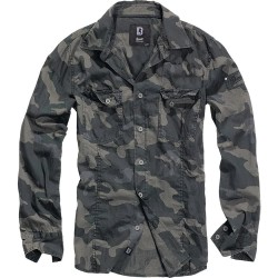 риза,с,дълъг,ръкав,мъжки,ризи,brandit,slim,long,sleeve,shirt,grey,(dark,camo)
