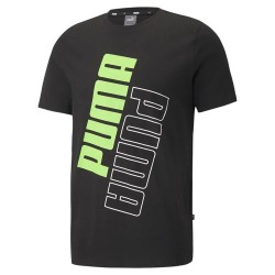 тениска,мъжки,тениски,puma,power,logo,short,sleeve,t,shirt,puma,black,green,flash,(black)