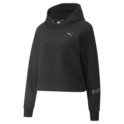 Суичър Puma Cyber Cropped hoodie - Black (Puma Black) суичър,дамски,блузи,puma,cyber,cropped,hoodie,black,(puma,black)