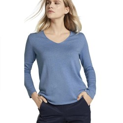 блуза,дамски,пуловери,дамски,плетени,дрехи,tom,tailor,basic,sweater,blue,(sea,blue,melange)