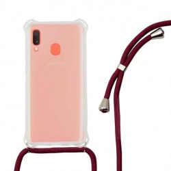 други,аксесоари,ksix,samsung,galaxy,a20e,silicone,phone,case,clear,red,(garnet)