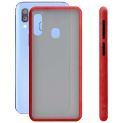 други,аксесоари,ksix,samsung,galaxy,a40,duo,soft,silicone,phone,case,red,(clear)