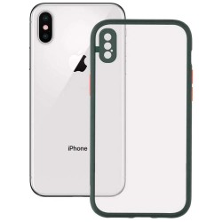 други,аксесоари,ksix,iphone,x,xs,duo,soft,silicone,phone,case,green,(clear)