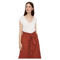 тениска,дамски,тениски,pieces,kamala,short,sleeve,v,neck,t,shirt,bright,white,(white)
