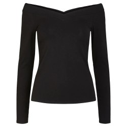 тениска,дамски,тениски,pieces,maliva,off,shoulder,long,sleeve,v,neck,t,shirt,black