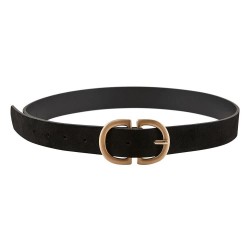 колан,колани,pieces,juva,suede,belt,black,(black,detail,w,brushed,gold,buckle)