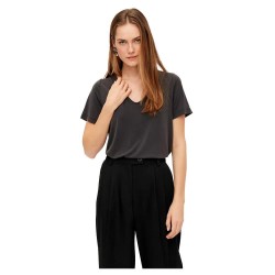 тениска,дамски,тениски,yas,luna,short,sleeve,v,neck,t,shirt,black,(black)