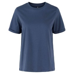 тениска,дамски,тениски,pieces,ria,fold,up,solid,short,sleeve,t,shirt,ombre,blue,(blue)