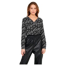 тениска,дамски,тениски,jdy,piper,long,sleeve,v,neck,t,shirt,black,aop,white,flowers,(black)