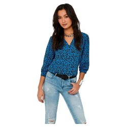 тениска,дамски,тениски,jdy,piper,long,sleeve,v,neck,t,shirt,blue,iolite,aop,silver,mink,black,leo,(blue)
