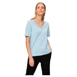 тениска,дамски,тениски,selected,standard,short,sleeve,v,neck,t,shirt,blue,(cashmere,blue)
