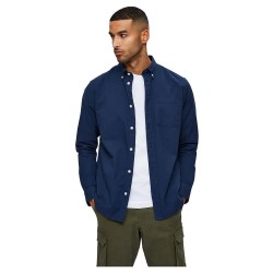 риза,с,дълъг,ръкав,мъжки,ризи,selected,regrick,oxford,flex,long,sleeve,shirt,moonlit,ocean,(blue)
