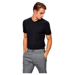 тениска,мъжки,тениски,selected,new,pima,short,sleeve,v,neck,t,shirt,black,(black)