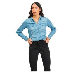 дамски,блузи,дамски,ризи,vila,bista,denim,shirt,blue