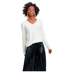 блуза,дамски,пуловери,дамски,плетени,дрехи,vila,ril,v,neck,sweater,white,alyssum,(white)