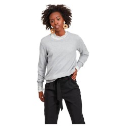 блуза,дамски,пуловери,дамски,плетени,дрехи,vila,ril,sweater,light,grey,melange,(grey)