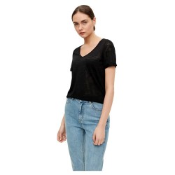 тениска,дамски,тениски,object,tessi,slub,short,sleeve,v,neck,t,shirt,black
