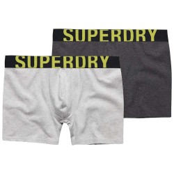 боксерки,мъжко,бельо,superdry,dual,logo,boxers,2,units,grey,(charcoal,grey,fluro)