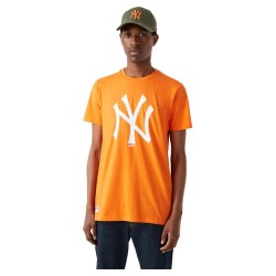 тениска,мъжки,тениски,new,era,mlb,seasonal,team,logo,new,york,yankees,short,sleeve,t,shirt,orange,(orange)