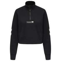 блуза,дамски,блузи,hummel,legacy,nikka,cropped,half,zip,sweatshirt,black,(black)