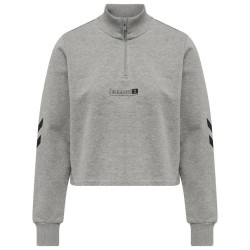 блуза,дамски,блузи,hummel,legacy,nikka,cropped,half,zip,sweatshirt,grey,melange,(grey)