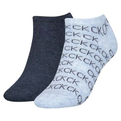 чорапи,дамски,чорапи,calvin,klein,sneaker,all,over,logo,socks,2,pairs,denim,melange,(blue)