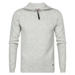 блуза,мъжки,пуловери,petrol,industries,roll,neck,half,zip,sweater,white,(antique,white,melee)