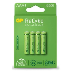 батерии,gp,batteries,recyko,r3,aaa,rechargeable,battery,4,units,green,(green)