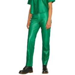 панталони,дамски,панталони,jack,&,jones,grace,straight,leather,jjxx,high,waist,pants,jolly,green,(green)