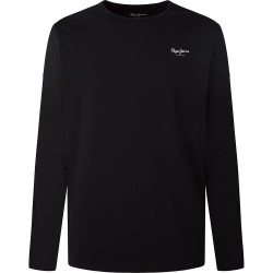 тениска,мъжки,тениски,pepe,jeans,original,basic,2,long,sleeve,t,shirt,black,(black)