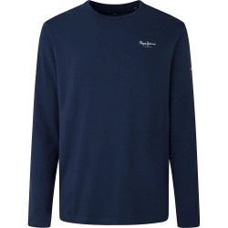 тениска,мъжки,тениски,pepe,jeans,original,basic,2,long,sleeve,t,shirt,navy,(blue)