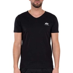 тениска,мъжки,тениски,alpha,industries,basic,small,logo,short,sleeve,v,neck,t,shirt,black,(black)