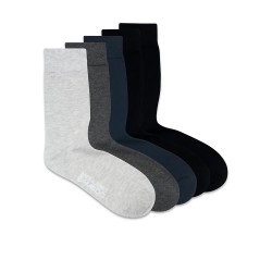 чорапи,мъжки,чорапи,jack,&,jones,basic,bamboo,socks,5,pairs,black,detail,black,navy,blazer,dark,grey,melange,light,grey,melange,(black)