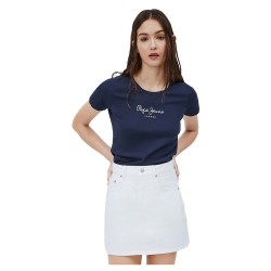 тениска,дамски,тениски,pepe,jeans,new,virginia,short,sleeve,t,shirt,navy,(blue)