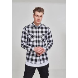 риза,с,дълъг,ръкав,мъжки,ризи,urban,classics,basic,flannel,long,sleeve,shirt,black,white,(black)