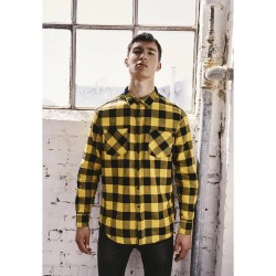 риза,с,дълъг,ръкав,мъжки,ризи,urban,classics,basic,flannel,long,sleeve,shirt,black,yellow,(yellow)