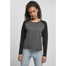 тениска,дамски,тениски,urban,classics,contrast,raglan,long,sleeve,t,shirt,brown,black,(brown)
